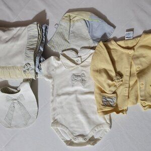 Gymboree Vintage Tick Tock Ticking NWT 6-12 month Hat USED Bib, 3-6 Month Bodysu